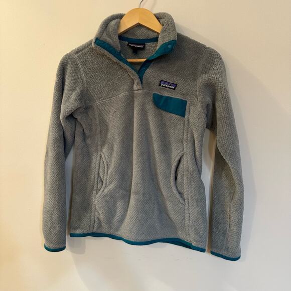 Women's Gray Patagonia Fleece Pull Over sz S Patagonia Re-Tool Fleece - Picture 4 of 9